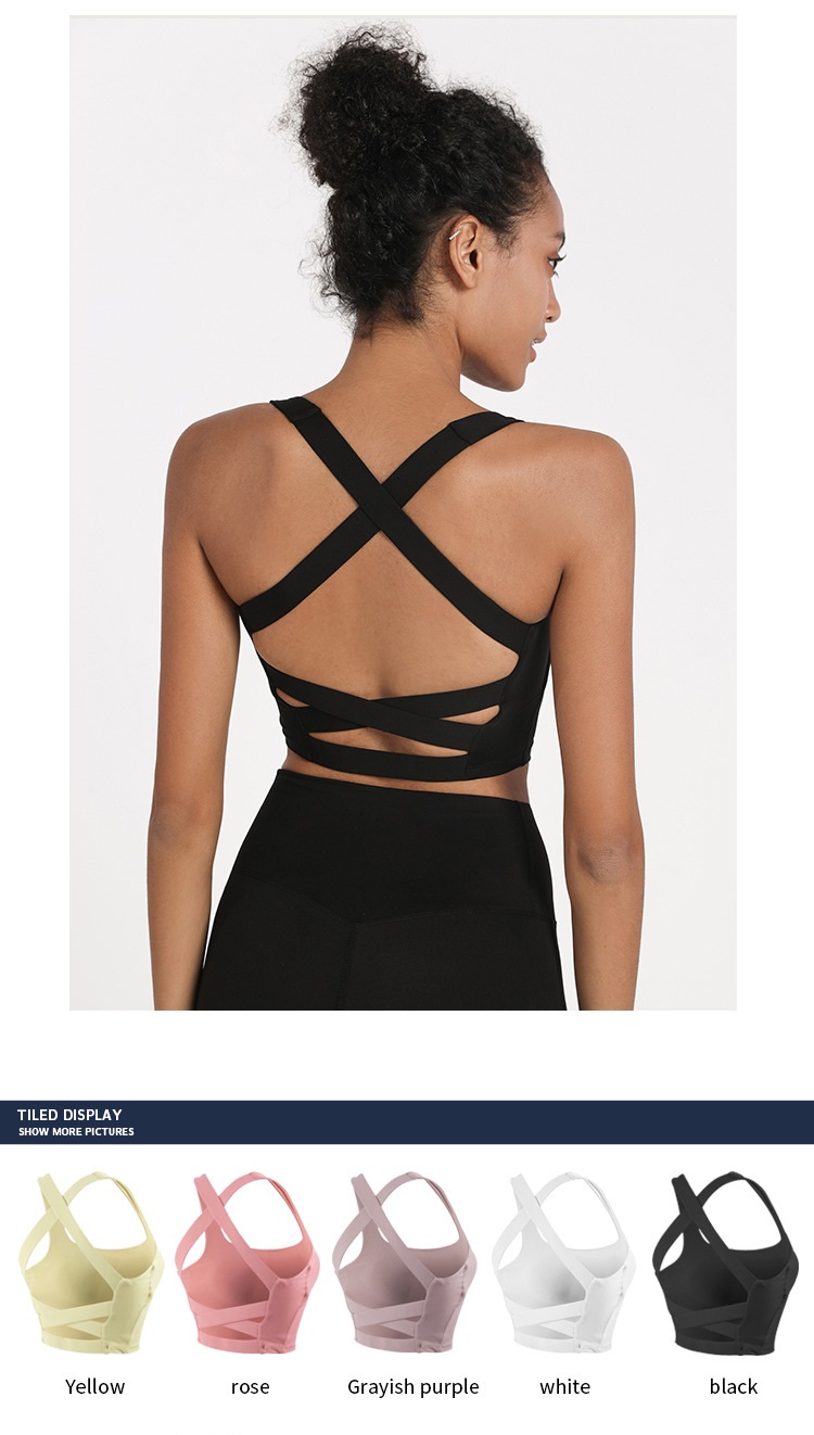 back cross strappy yoga bra